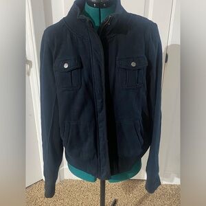 Aeropostale Zip Up Bomber Light Jacket Black Size XXL